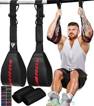 RDX AB Straps for Pull Up Bar Hanging (Pair), Maya Hide Leather, Abdominal Muscle Building Padded Ar