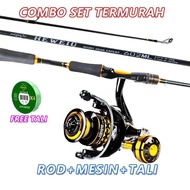 (Ready stock) heweiu coboms rod fishing machine all carbon meterials spinning rod reel Matel fishing reel fishing machine Shimano