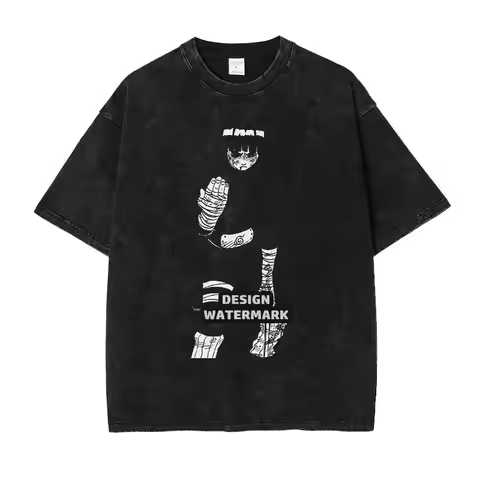 Bandai Anime Obito T-shirts Manga Vintage Washed Rock Lee T Shirt Short Sleeve Ninja T-shirt Tops Te