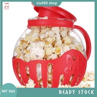 (xiu988) Popcorn Maker Microwave Snack Popcorn Air Poppers 2.25 Quart Popcorn Bowl Borosilicate Kitc