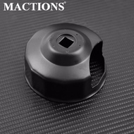 ประแจตัวกรองน้ำมันสไตล์ฝาท้ายรถจักรยานยนต์เหล็กสีดำ76มม. สำหรับ Harley Sportster 883 Touring Dyna Su