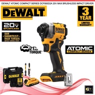 Dewalt Atomic DCF850D2A 6.35mm ( 1/4" ) 20V Brushless Cordless Compact Impact Driver 1B1C ( DCF850D2