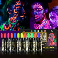 12 Pieces UV Neon Face Painting, Glow in the Dark Under UV Lights Face Painting Crayon SticksMardi G