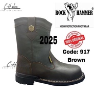 Black Hammer High-Cut Genuine Leather Safety Shoes - BH4666 4666