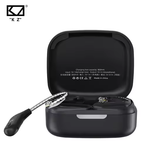 KZ AZ09 HD Bluetooth Upgrade Cable HIFI Wireless Ear Hook Headset Cable With Charging Case KZ Castor