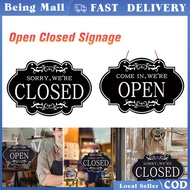 Wooden Open And Close Signage Business Double Side Open Closed Sign for Coffee Bar Shop Door