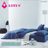 Lotus ชุดผ้าปูที่นอน (3.5ฟุต 5ฟุต 6ฟุต ไม่รวมผ้านวม) ชุดเครื่องนอนโลตัสรุ่น ATTITUDE สีพื้น ทอ 490 เส้นด้าย นุ่มที่สุด รหัส LAT-FAIRY BLUE สีฟ้า