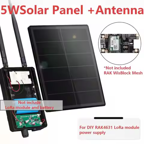 DIY 5W Solar Panel Kit For RAK LoRaWAN Meshtastic Meshcore Solar Waterproof WiFi LoRa Node 868MHz RA