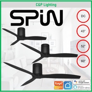 Spin Espada 43" / 52" / 60" Smart Matte Black Designer DC Ceiling Fan with Optional LED