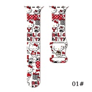 Colorful KT Cat Print Butterfly Buckle Strap Suitable for apple iWatchUltra Strap apple watch9-1 Gen