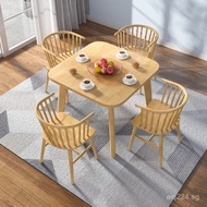 Square Dining Table Set2-4Small apartment solid wood square table natural wood style for home use Sm