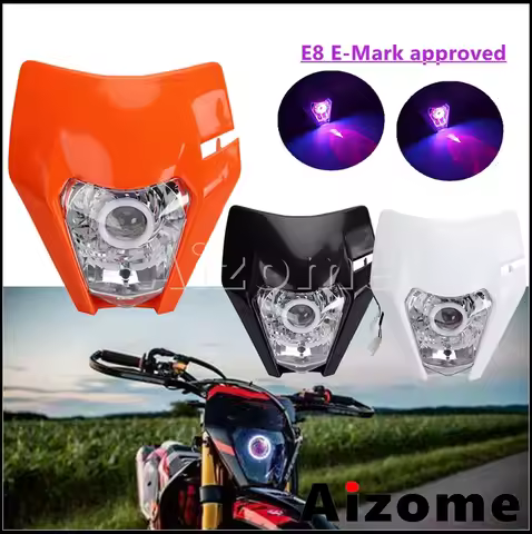 E8 E-Mark Dirt Bike LED Headlight For EXC EXC-F XC-W 690 SMC R FC FE FX TC TE TX FREERIDE 250 Enduro