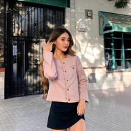 【S-4XL】 เสื้อแจ็คเก็ต สไตล์วินเทจ เสื้อโค้ทผู้หญิง หรูหรา เสื้อผ้าสาวอวบ พลัสไซซ์ ใส่ออกงาน