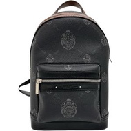 Berluti Explorer 斜背包，PVC塗層帆布和皮革材質，黑色PVC，ブラウン皮革，銀色五金配件。二手。