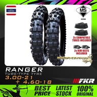 TAYAR KOMBO FKR TYRE RANGER 3.00-21 + 4.60-18 + TUBES FOR KAWASAKI KLX150BF, KLX450R, HONDA CRF250F