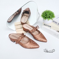 HMF Morlasa Mules 3 cm Floral Heel Shoes NB33