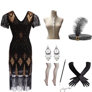 European American Sequined Dress Costume 1920S Retro Sequined Dress