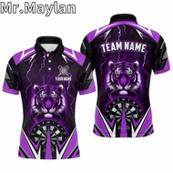 3D Personalized Darts Red Flame Grey Smoke Mens Darts Polo Shirts Custom Dart Team League Jerseys Gi