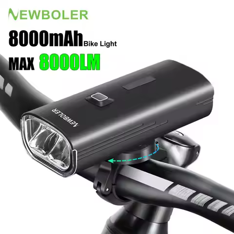 NEWBOLER Bicycle Light Front 8000mAh Bike Light 8000Lumen Waterproof USB Charging MTB Road Cycling L