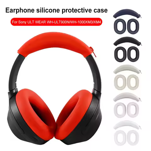 Silicone Earpads Headbeam Sleeve Soft Earmuff Shell Cover Headset Sleeve Replacement for Sony ULT WE