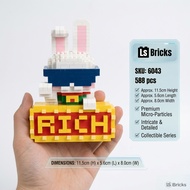 LS Bricks Lucky Bunny Building Blocks Fortune Rabbit 3D Micro Model Toy Rich Bunny