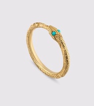 Gucci 綠松石靈蛇戒指 經典工藝飾品