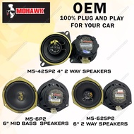 100% Original MOHAWK M5 Series Plug &amp; Play Speaker Car Kereta Speaker 6 / 4 inch 2 Way Mid Bass Speaker Best Audio System Suitable for Proton Perodua Myvi Persona Axia Saga Ativa Viva Bezza Aruz Iriz