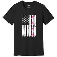 Breast Cancer T-Shirt, Us Flag Shirt, Cancer Awareness T-Shirt, Breast Cancer
