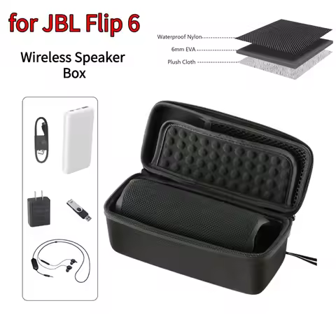 EVA Hard Case for JBL Flip 6 Wireless Speaker Carrying Bag Protective Case with Handle Portable Stor