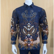RICARDO kemeja batik pria lengan panjang BIRU 32581