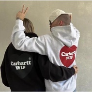 渠道Carhartt wip連帽愛心印花衛衣 卡哈特加絨帽衫外套 男女情侶