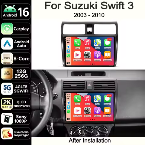 Android 16 For Suzuki Swift 3 2003 - 2010 Car Radio Stereo GPS Navigation Multimedia Player Wireless