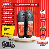 Sepasang MAXXIS VICTRA 90/80-14 dan 100/80-14 Ban Motor Soft Compound