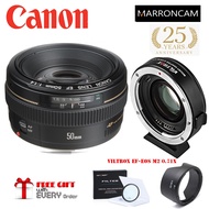 Canon EF 50mm f/1.4 USM Lens with EF-M M2 Adapter combo (DESIGNED FOR M SERIES)