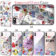 Xiaomi Redmi 4X 6A 5 6 7 Pro Tempered Glass Soft TPU Case BT21 X BTS Bangtan Boys Phone Cover