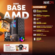 iHAVECPU คอมประกอบ BASED5AMD-24 AMD RYZEN 7 8700G 4.2GHz 8C/16T / ONBOARD Radeon™ Graphics (อัพเกรดการ์ดจอติดต่อ ADMIN) / ASUS PRIME B650M A WIFI / KINGSTON FURY BEAST x iHAVECPU 16GB (8x2) DDR5 5200MHz BLACK / DARKFLASH DK350 (BLACK)(E-ATX)