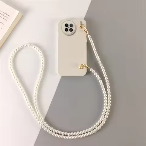 Crossbody Pearl Lanyard Necklace Case For Vivo X90 Pro plus X80 X70 X60 X50 X30 X27 X23 Pro Protecti