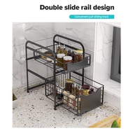 ﺴ✻☂NETEL Under Sink Rack 2-Tier Kitchen Cabinet Organizer Rack with Sliding Storage Drawer, Desktop