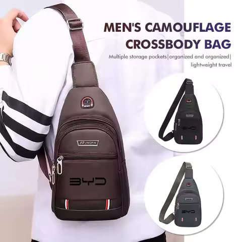 For BYD Car Logo Camouflage Men Slanted Shoulder Bag Chest Crossbody Storage Bag S6 S8 E5 E6 G6 L3 S