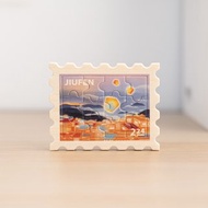 【拼風景磁鐵-九份夜景】台灣紀念品 / 郵票磁鐵 / 12片拼圖