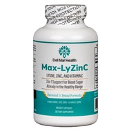 Del Mar Health Max-LyZinC: L-Lysine 1100mg + Zinc 6 mg + Vitamin C 100 mg - 3-in-1 Supplement for Ma