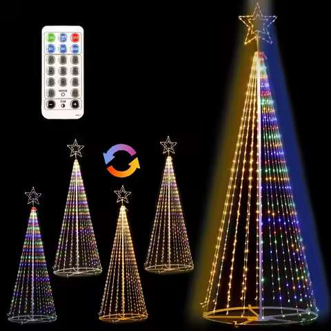 12FT Outdoor Lighting Christmas Tree 650 LED Light Show Christmas Tree with 8 Modes Timer Remote,Tal