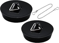 Frap Drain Plug, Pack of 2 Sink Plugs, Diameter 41 to 36 mm, Bath Plug with 35 cm Plug Chain, Sink P