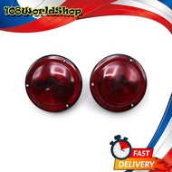 ไฟท้าย ทรงกลม เลนส์สีแดง 12V. 2 ชิ้น Jeep ขนาด 13x13x9 จำนวน 2 Pieces Willys CJ3 CJ5 CJ6 ปี1945 - 1