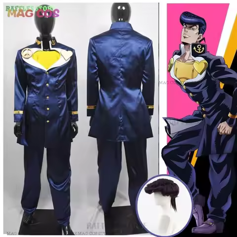 Higashikata Josuke Cosplay Costume Wig Anime Bizarre Diamond Is Unbreakable Cosplay Halloween Cloth 