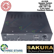 SAKURA AV-5UB 650Wx2 2 CHANNEL AMPLIFIER WITH USB/SD PORT, BLUETOOTH sakura
