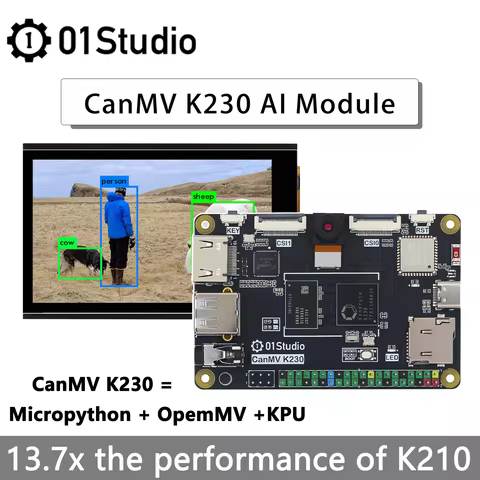 01Studio CanMV K230 AI Module 2G RAM Micropython Demo Embedded Board K210 Camera Module Kendryte Vis