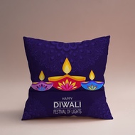 NEW 45*45cm Diwali Pillowcase Printed Cushion Cover Polyester Pillow Cover Short Plush