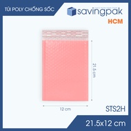 STS2H - 21.5x12 cm - Combo of 100 shockproof poly bags, bubble bags, air bubble bags - Pink -S.MTS2H