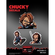 Chucky Doll Child's Play Decals - Set of 3 Vinyl Stickers for Car Tumbler Water Bottle Laptop Hallow
